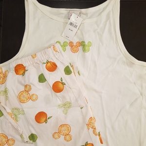 Mickey Mouse Citrus Fruit Themed Pajama Set